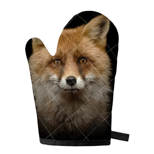 Fox Portrait Print Single Oven Mitt