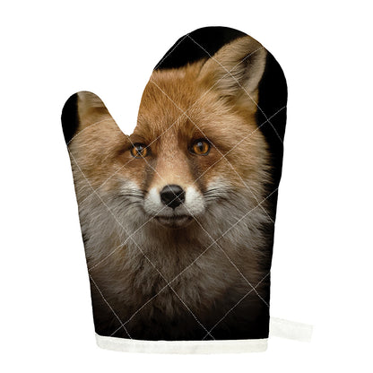 Fox Portrait Print Single Oven Mitt