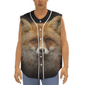 Fox Portrait Print Sleeveless Baseball Jersey