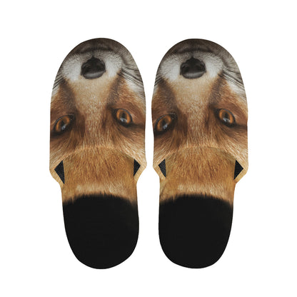 Fox Portrait Print Slippers