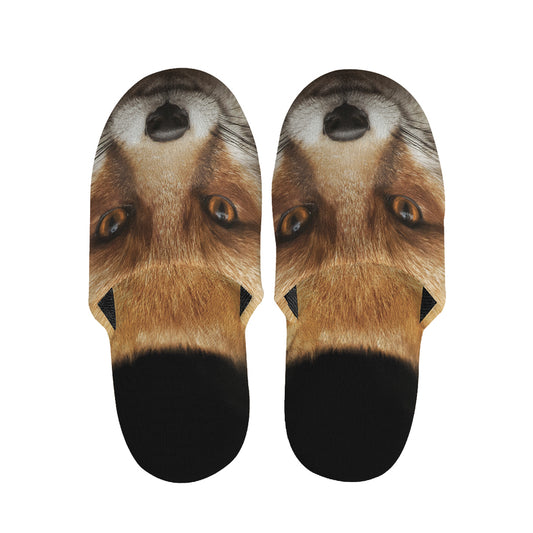 Fox Portrait Print Slippers