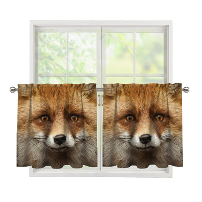 Fox Portrait Print Tier Curtains