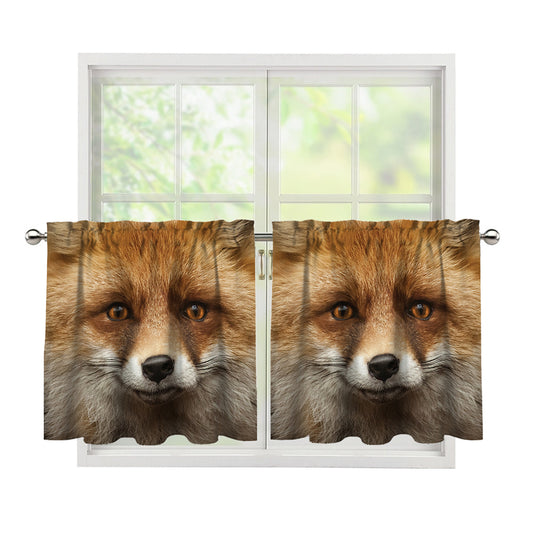 Fox Portrait Print Tier Curtains