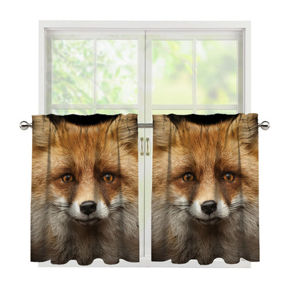 Fox Portrait Print Tier Curtains