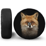 Fox Portrait Print Tire Cover With Camera Hole