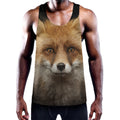 Fox Portrait Print Men's Workout Tank Top