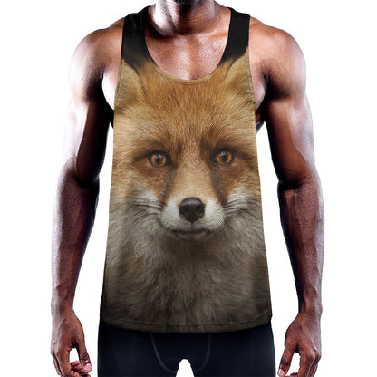 Fox Portrait Print Training Tank Top