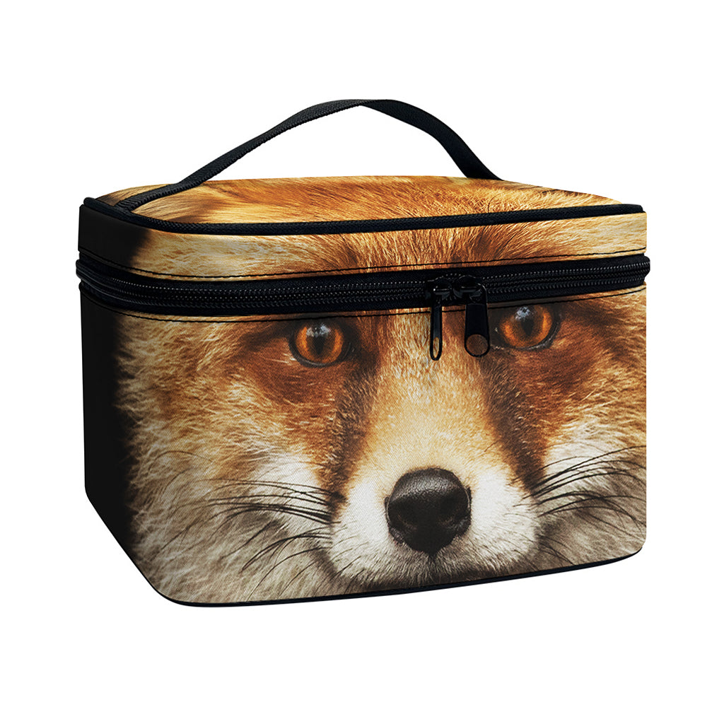 Fox Portrait Print Travel Makeup Bag