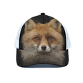 Fox Portrait Print White Mesh Trucker Hat