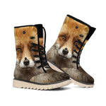 Fox Portrait Print Winter Boots