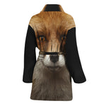 Fox Portrait Print Women's Bathrobe
