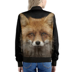 Fox Portrait Print Women's Bomber Jacket