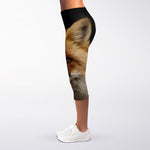 Fox Portrait Print Women's Capri Leggings