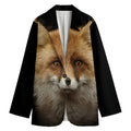 Fox Portrait Print Women's Cotton Blazer