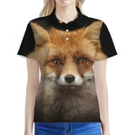 Fox Portrait Print Women's Polo Shirt