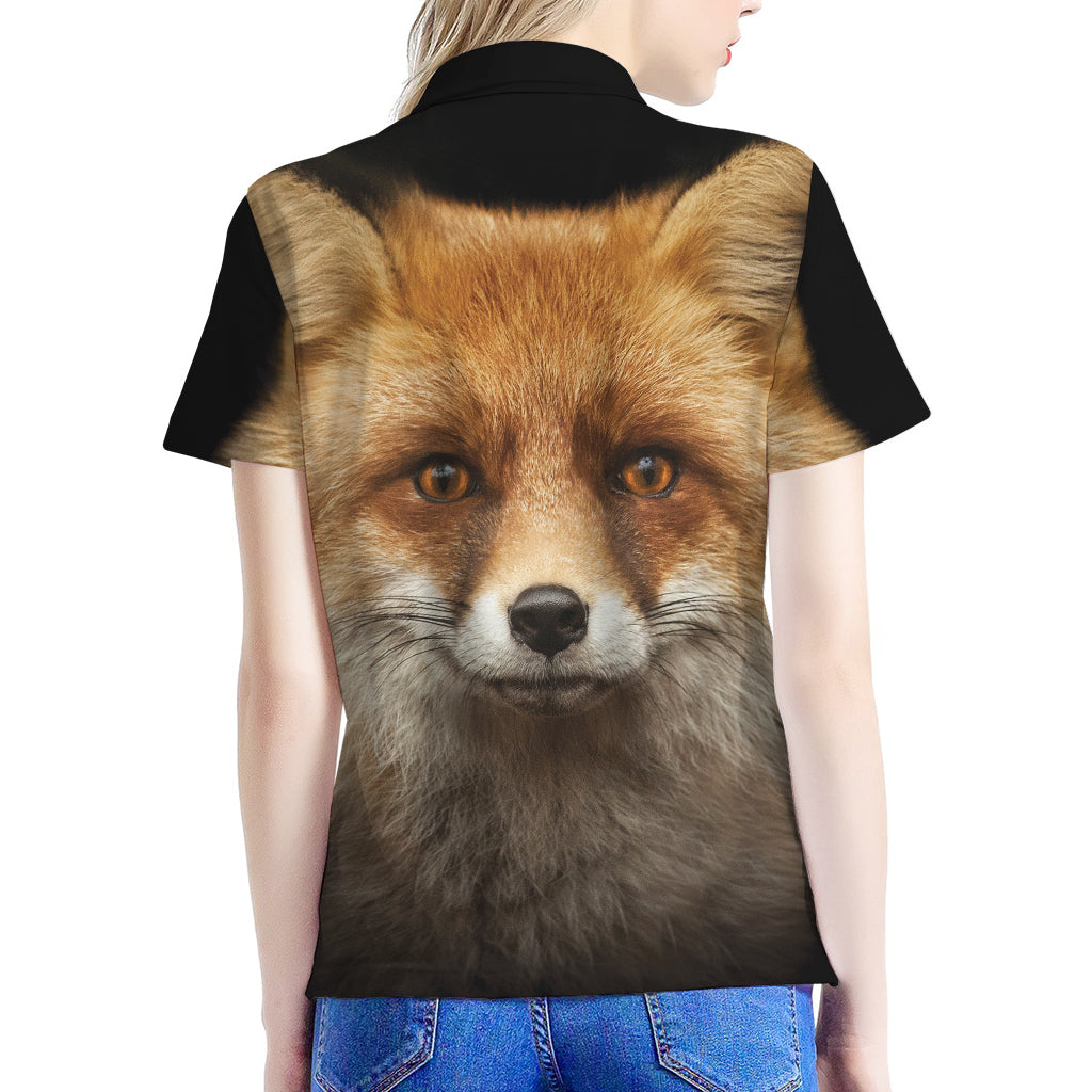 Fox Portrait Print Women's Polo Shirt