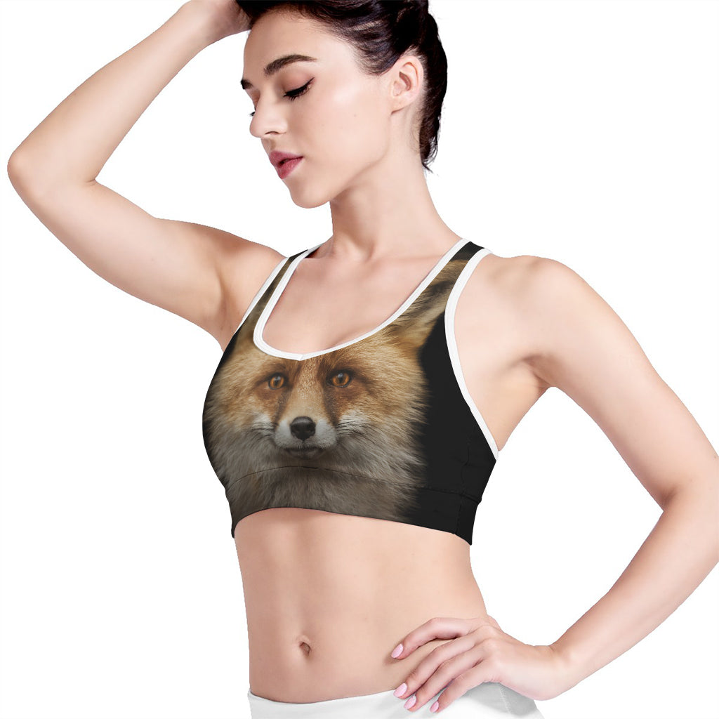 Fox Portrait Print Women's Sports Bra