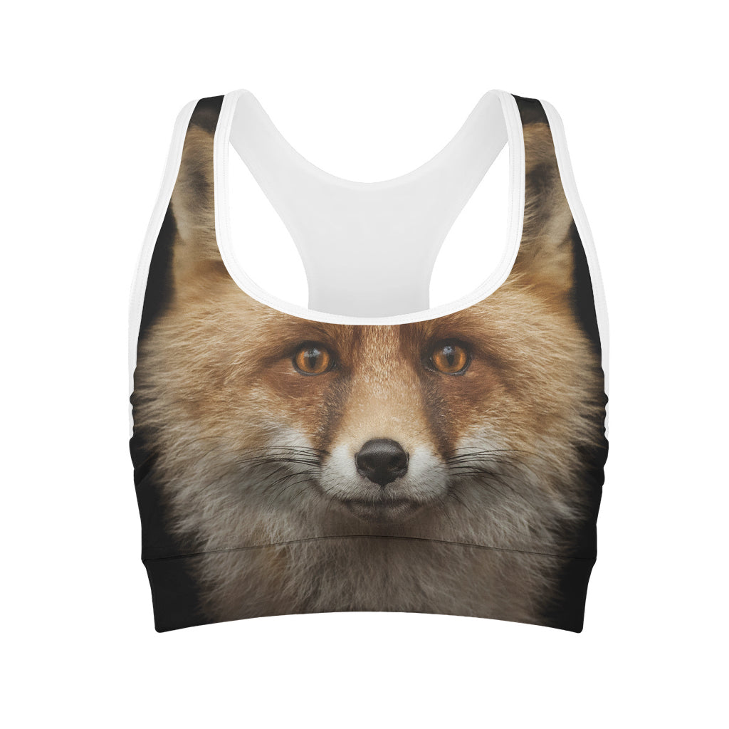 Fox Portrait Print Women's Sports Bra
