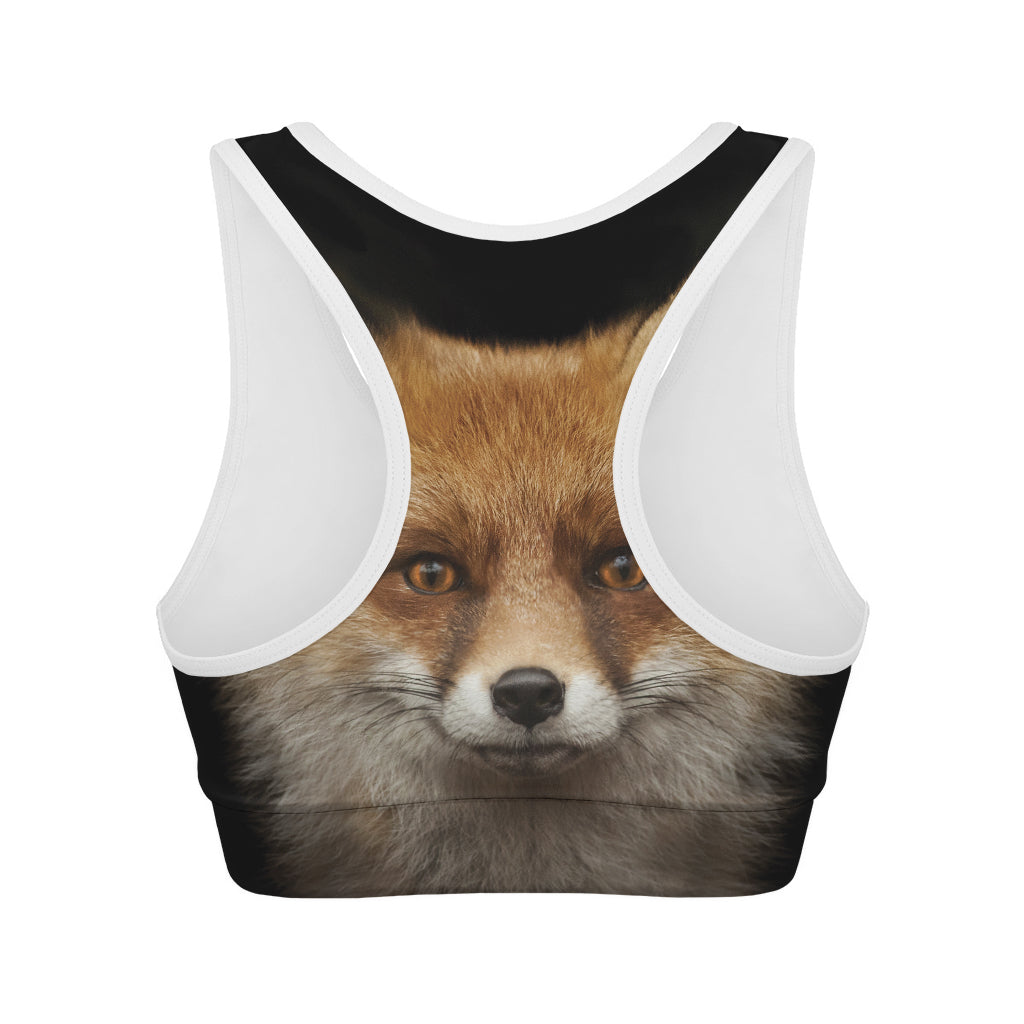 Fox Portrait Print Women's Sports Bra