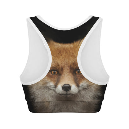 Fox Portrait Print Women's Sports Bra