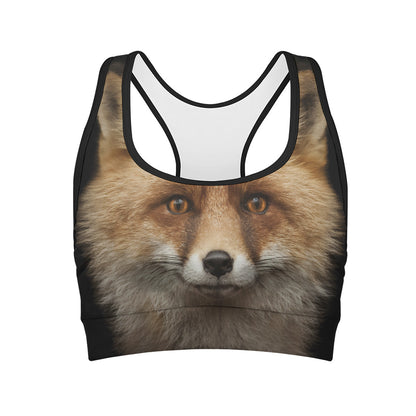 Fox Portrait Print Women's Sports Bra
