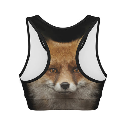 Fox Portrait Print Women's Sports Bra