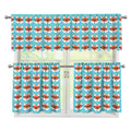 Fox With Glasses Pattern Print 3 Piece Kitchen Curtains