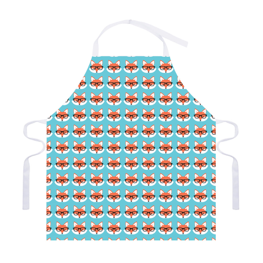 Fox With Glasses Pattern Print Adjustable Apron