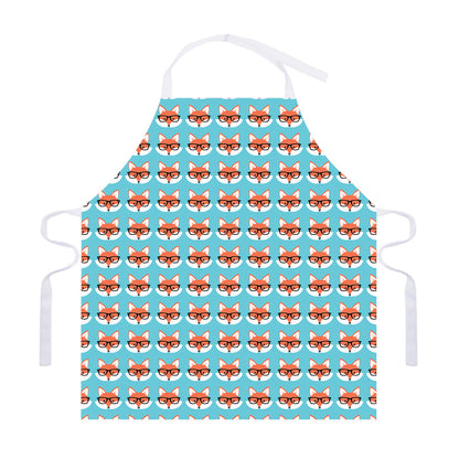 Fox With Glasses Pattern Print Adjustable Apron
