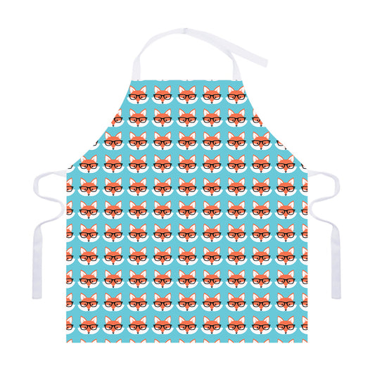 Fox With Glasses Pattern Print Adjustable Apron