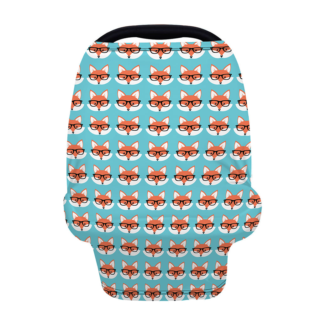 Fox With Glasses Pattern Print Baby Seat Cover