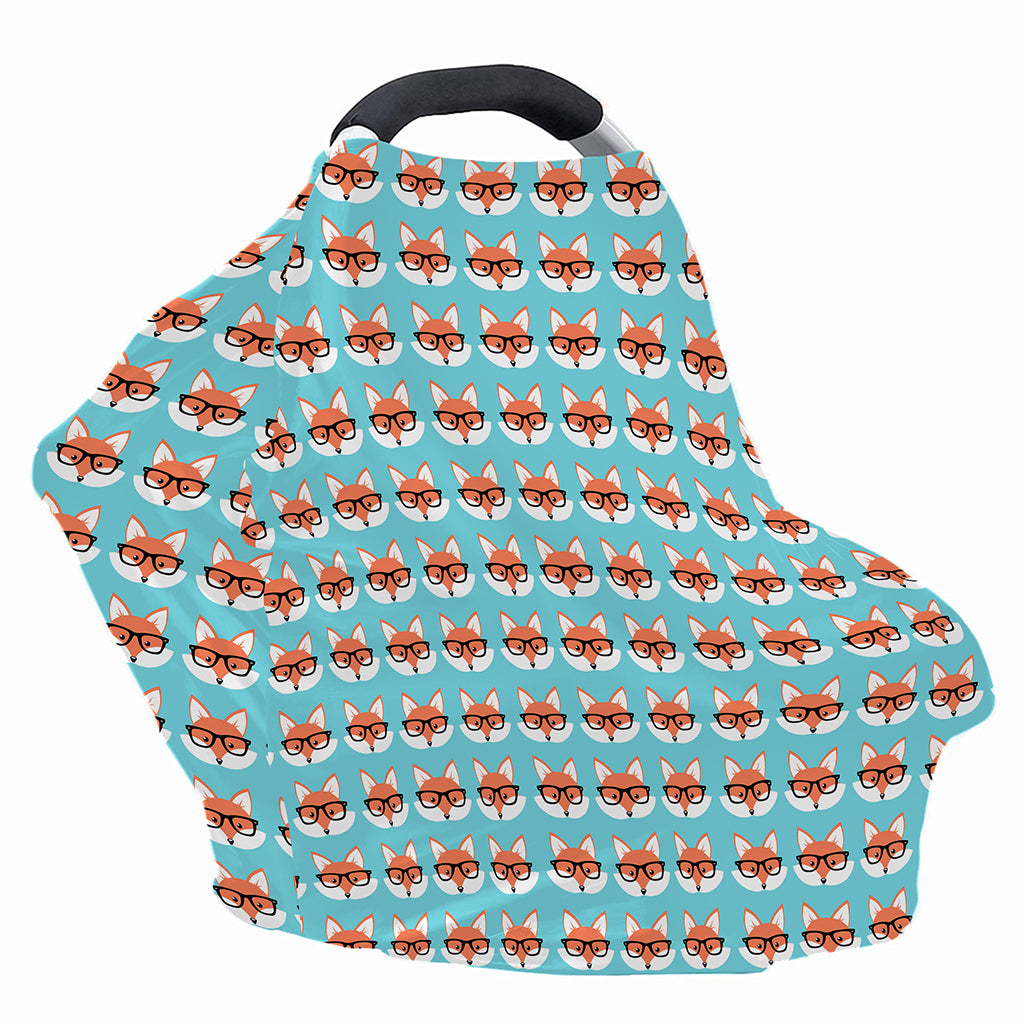 Fox With Glasses Pattern Print Baby Seat Cover