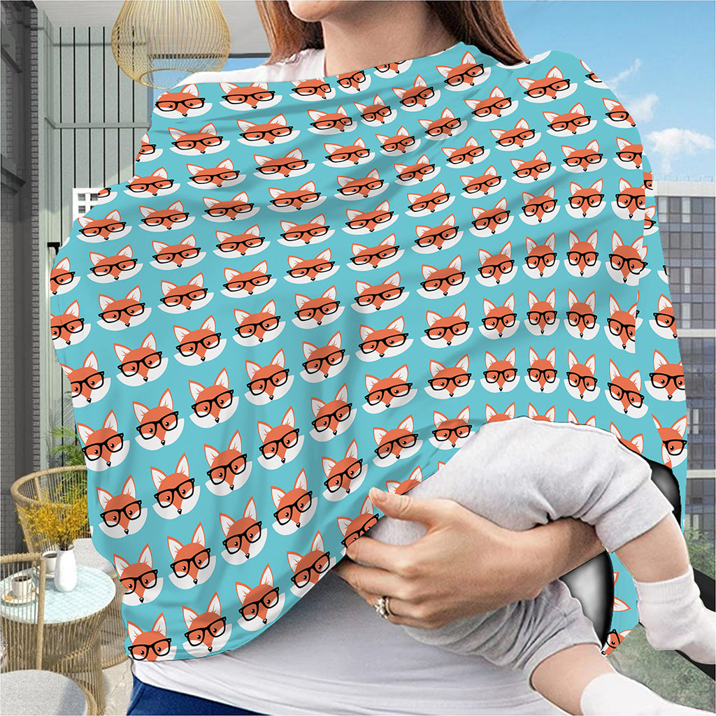 Fox With Glasses Pattern Print Baby Seat Cover