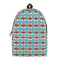 Fox With Glasses Pattern Print School Backpack