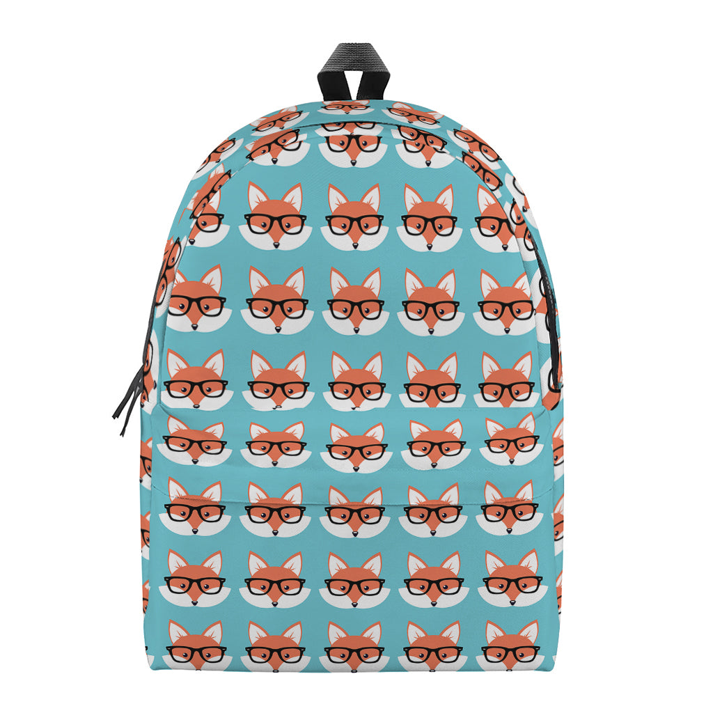 Fox With Glasses Pattern Print Backpack
