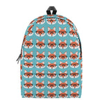 Fox With Glasses Pattern Print Backpack