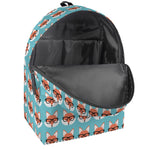 Fox With Glasses Pattern Print Backpack