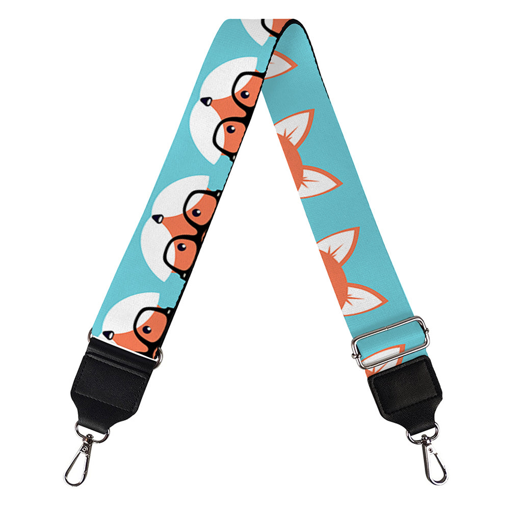 Fox With Glasses Pattern Print Bag Strap