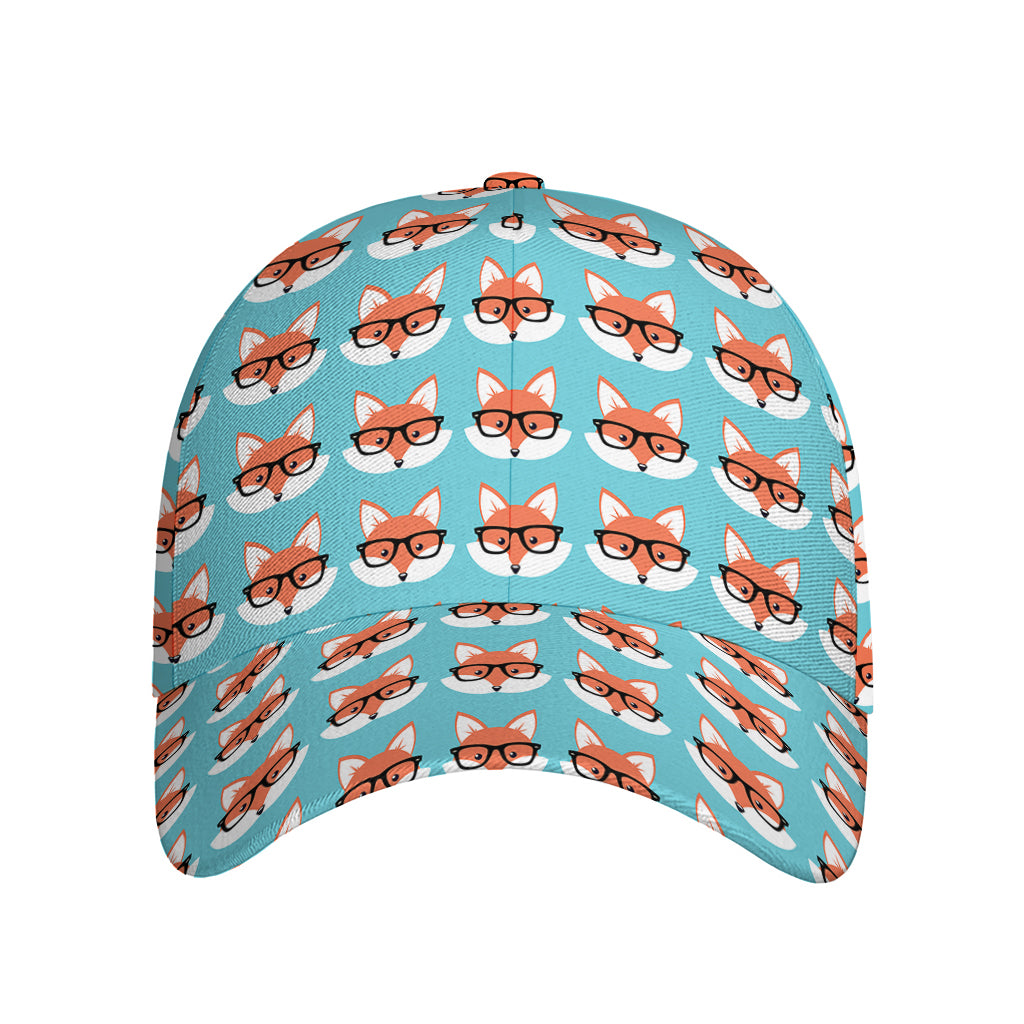 Fox With Glasses Pattern Print Baseball Cap