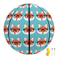 Fox With Glasses Pattern Print Basketball