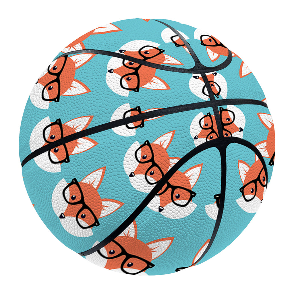 Fox With Glasses Pattern Print Basketball