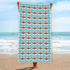 Fox With Glasses Pattern Print Beach Towel