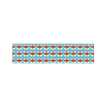 Fox With Glasses Pattern Print Bed Runner