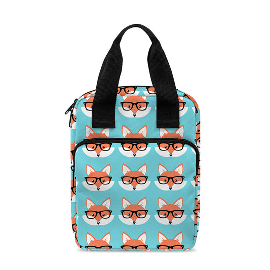 Fox With Glasses Pattern Print Bible Tote Bag
