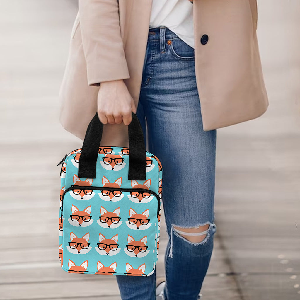 Fox With Glasses Pattern Print Bible Tote Bag