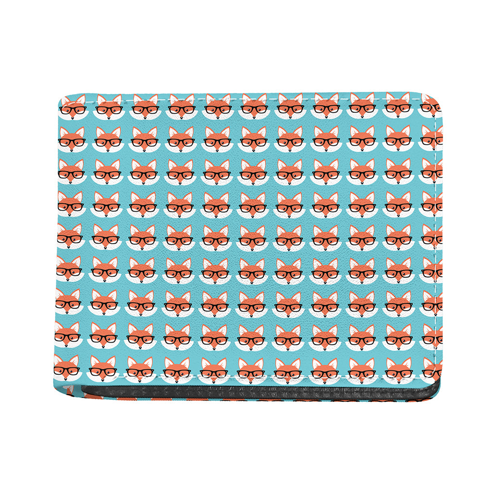 Fox With Glasses Pattern Print Bifold Wallet