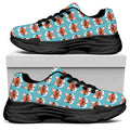 Fox With Glasses Pattern Print Black Chunky Shoes