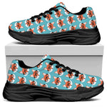 Fox With Glasses Pattern Print Black Chunky Shoes