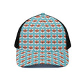 Fox With Glasses Pattern Print Black Mesh Trucker Hat