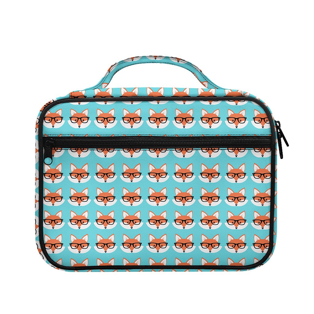 Fox With Glasses Pattern Print Briefcase Bible Bag